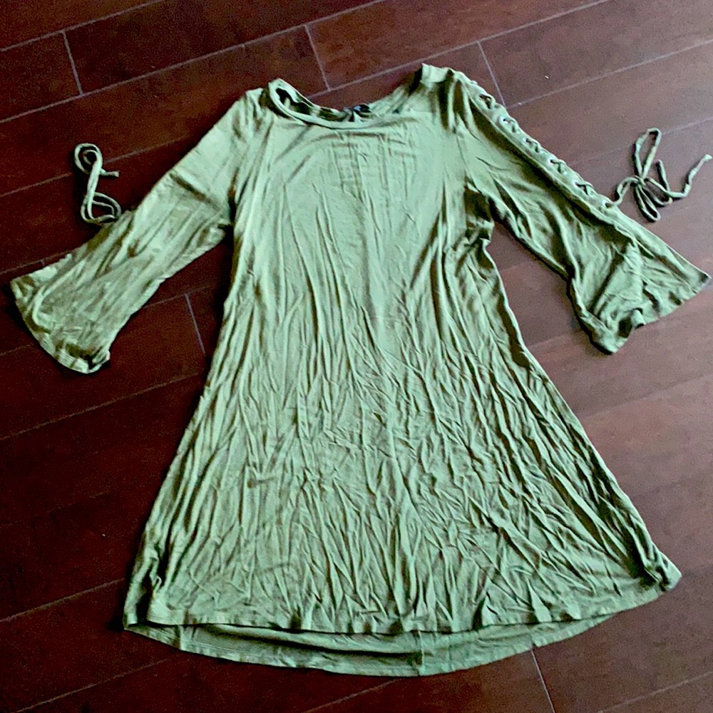 Olive green loose dress